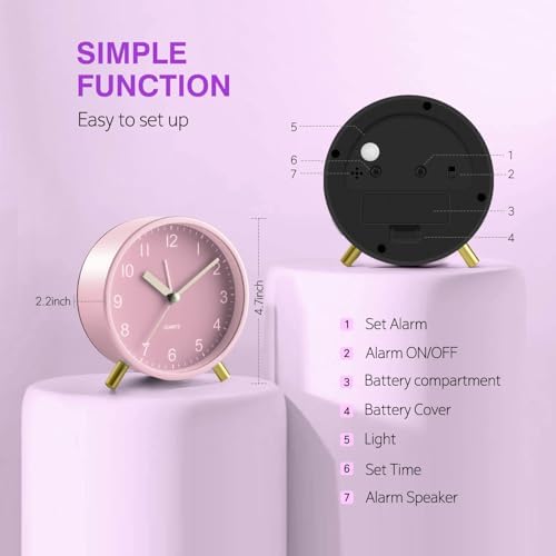 YouJabz Analog Alarm Clock for Girls and Kids