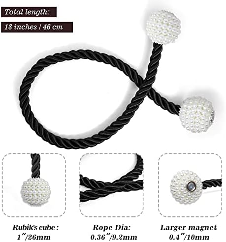 Hion Magnetic Curtain Holdbacks Black 2pcs
