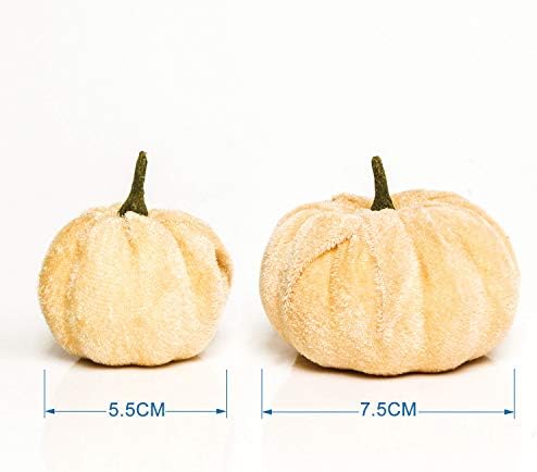 Romingo Artificial Velvet Pumpkins 12PCS for Halloween Fall Thanksgiving