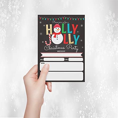 Holly Jolly Snowman Christmas Party Invite Set
