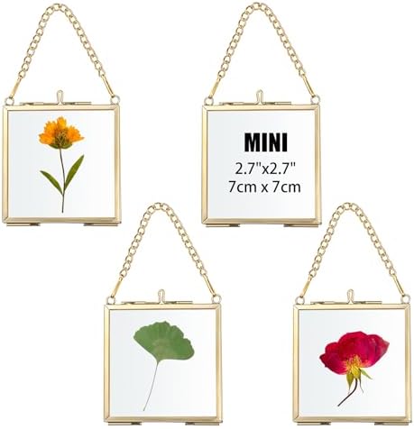 4 Pack Mini Brass Frame for Pressed Flowers Art Display