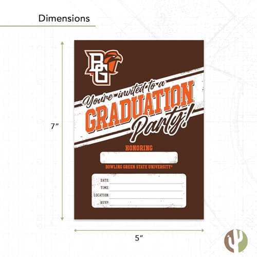 Desert Cactus BGSU Graduation Party Invitations 5x7 10 Count With Envelopes