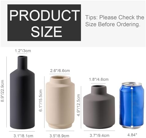 MittDitt Ceramic Vase Set of 3 Modern Decor