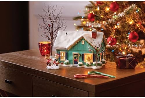Department 56 Peanuts Village Blue House on James Street Lit Building 65 Inch