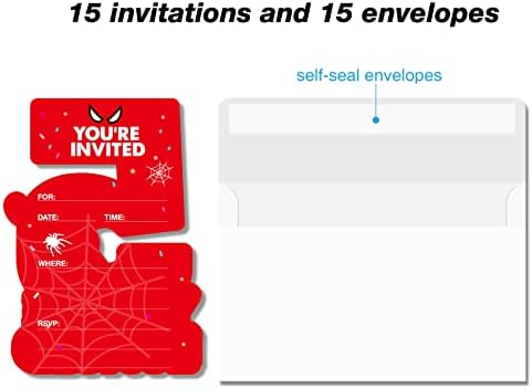 Superhero 5th Birthday Invitations with Envelopes 20 Count