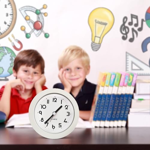 4 Inches White Desk Clock with Backlight