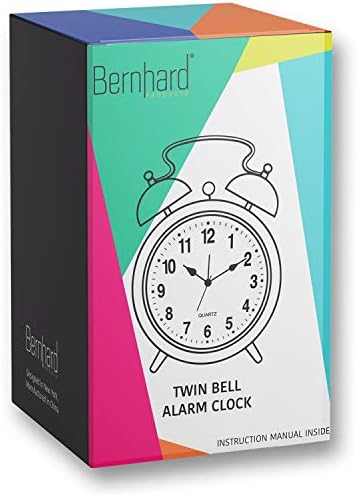 Bernhard Products Retro Twin Bell Analog Alarm Clock