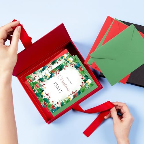 Lucleag 30 Christmas Party Invitations with Envelopes