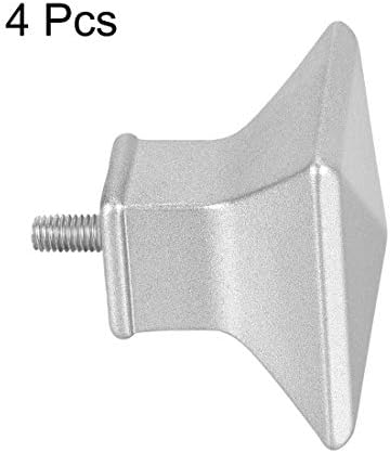 Uxcell Curtain Rod Finials 4pcs Square Silver