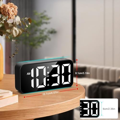 Vibrating Alarm Clock for Heavy Sleepers with Night Light and Large Display