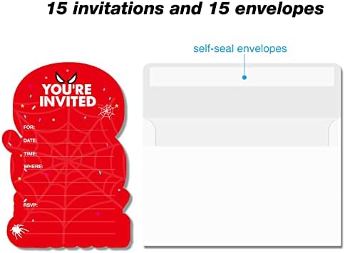 Superhero Birthday Invitations with Envelopes 20 Pack