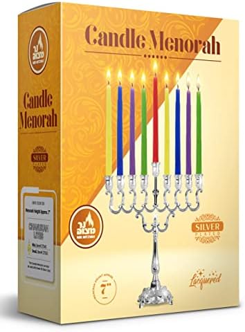 Ner Mitzvah Silver Plated Candle Menorah with Curved Branches