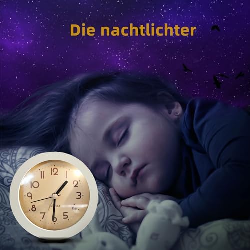 4 Inches White Desk Clock with Backlight