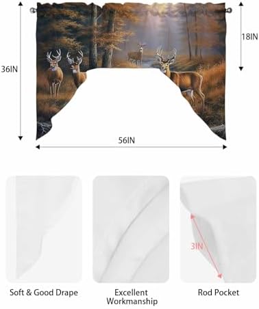 Swag Valance Curtains 56x36 Inch for Window