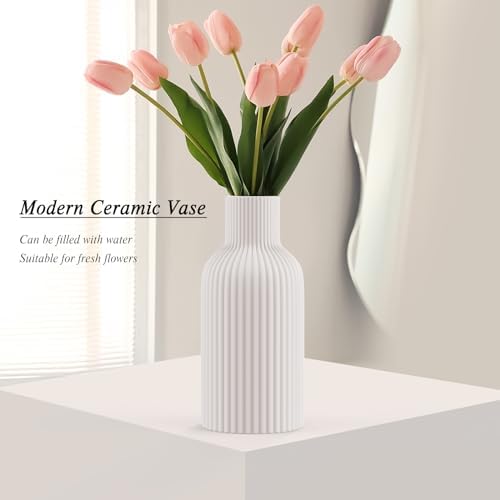 White Ceramic Vase for Modern Home Decor