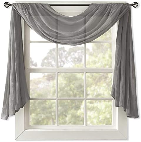 Madison Park Harper Sheer Curtain - 42 x 144 Grey