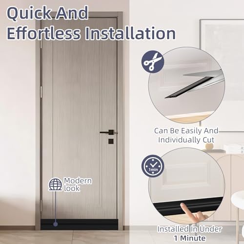 Black Door Draft Stopper 39 Inches Weather Seal