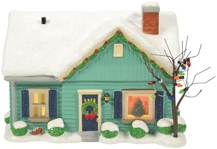Department 56 Peanuts Village Blue House on James Street Lit Building 65 Inch