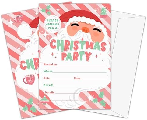 Christmas Party Invitations with Envelops