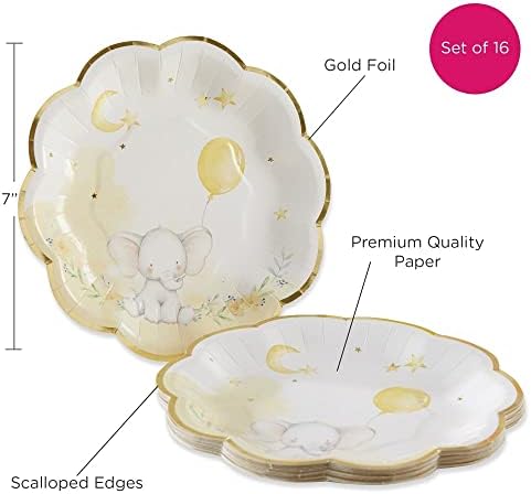 Kate Aspen 64 Pcs Elephant Baby Paper Plates 9 Inch