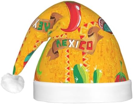 Cactus Hat With Chili Pepper Print Christmas Hat LED Santa Hat
