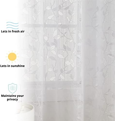 HLC ME Joyce Floral Semi Sheer Curtains Set of 2 Panels