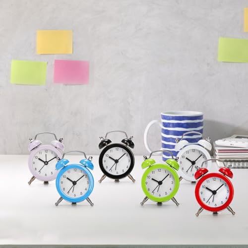 Noamus 6 Pcs Mini Twin Bell Alarm Clocks
