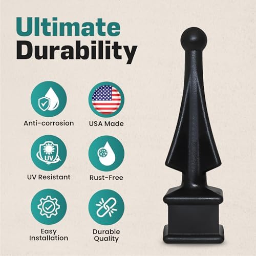 Fence Finial Toppers for Square Posts Black Polypropylene 50 Pack