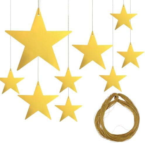 24 Pcs Gold Cardboard Star Cutouts for Decorations