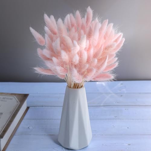 Xins Convey 120pcs Dried Bunny Tail Pink Decor