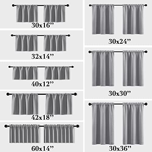 XTMYI Window Valance Set of 2 30 x 16 Inches Gray