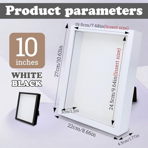 FuninCrea 8x10 Inch Shadow Box Frame White