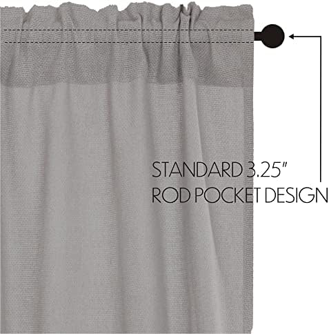 VHC Brands Burlap Dove Grey Farmhouse Curtains Set of 2 36x36x16