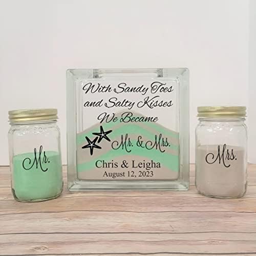 Personalized Glass Unity Sand Ceremony Set with Lid
