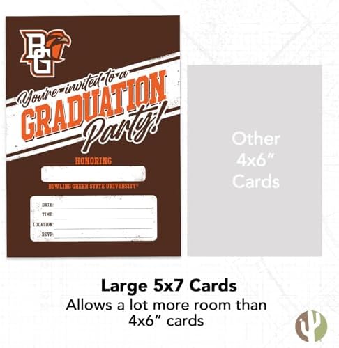 Desert Cactus BGSU Graduation Party Invitations 5x7 10 Count With Envelopes