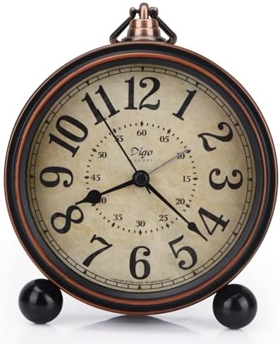 Maxspace 55 Inch Silent Desk Alarm Clock with HD Glass Face