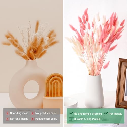 120-Pack Artificial Bunny Tails Grass 17 Inch Green Decor