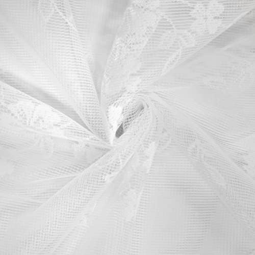 Loft Living Melody Jacquard Lace Curtains 36 x 32 White Pair