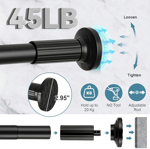 ZOCONE Black End Caps 2PCS for Curtain Rods