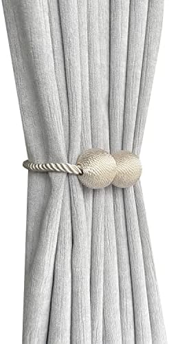 Melaluxe 6 Pack Magnetic Curtain Holdbacks Beige