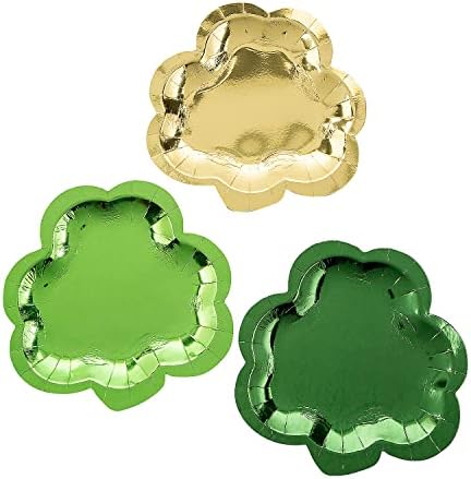 Fun Express Shamrock Foil Paper Plates - 24 Count