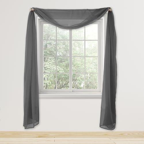 Elegant Comfort Sheer Curtain Panel - 55 x 216 Gray