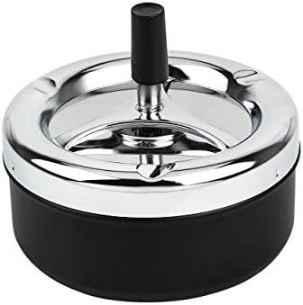 Round Push Down Ashtray with Spinning Tray