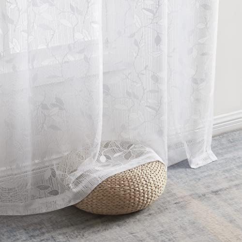 HLC ME Joyce Floral Semi Sheer Curtains Set of 2 Panels