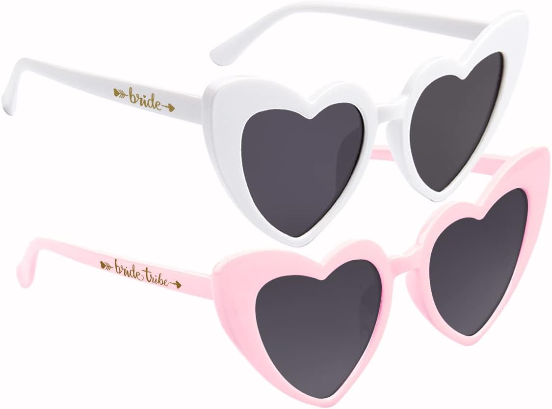 LADYHOME 10 Pairs Heart Shaped Bachelorette Sunglasses
