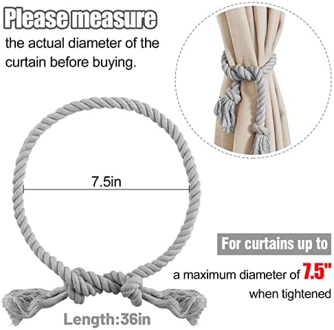 4 Pcs Hand Woven Curtain Tiebacks No Drilling