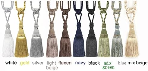 BEL AVENIR 2 Pack Gold Curtain Tiebacks with Tassels
