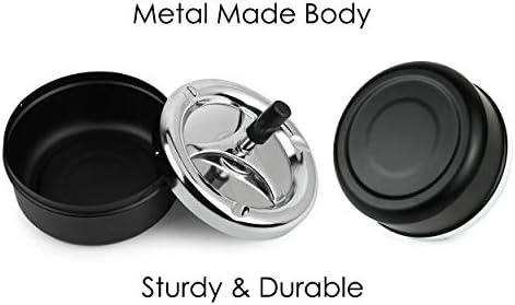 Round Push Down Ashtray with Spinning Tray