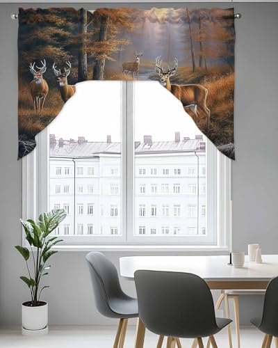 Swag Valance Curtains 56x36 Inch for Window