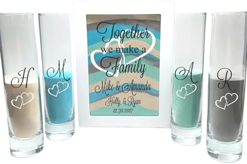 Personalized Blended Family Wedding Sand Shadow Box Set